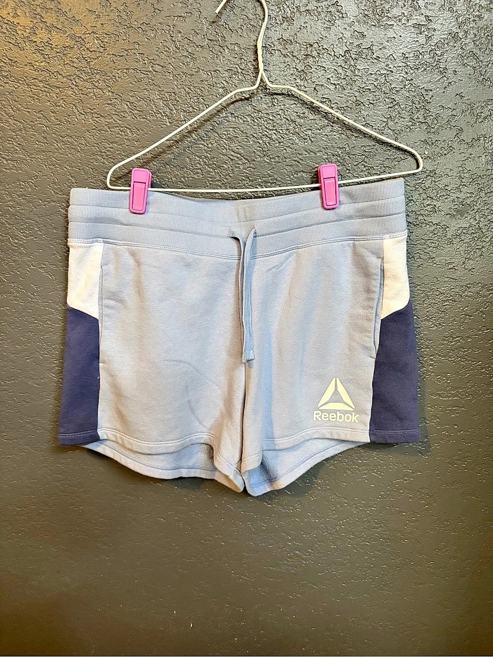 Reebok Game Day Fleece Lifestyle Short Blue & White XL